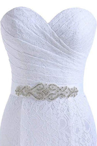 Mermaid Ivory Sweetheart Lace Wedding Dresses Long Strapless Bridal Dresses RS350