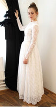 Load image into Gallery viewer, Elegant Princess Long Sleeve A Line Lace High Neck Ivory Long Wedding Dresses RS65