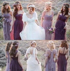 Convertiable Mismatched Tulle Long Elegant Cheap Charming Bridesmaid Dresses RS670