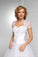 White Short Sleeve Wedding Bolero Bridal Cape Organza Wedding Wraps WW01