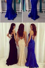Load image into Gallery viewer, Black Prom Dresses Mermaid Prom Dress Lace Prom Dress Backless Evening Gowns RS967