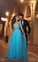 Round Neck Applique Bodice Long Tulle Prom Dresses Evening Dresses RS504