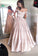 Pearl Pink A-line Off the Shoulder Sweetheart with Pockets Long Senior Prom Dresses RS769