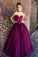 Stylish Sweetheart Strapless Purple Tulle Long A-Line Plus Size Prom Dresses RS728
