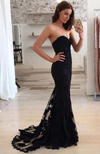 Load image into Gallery viewer, Mermaid Sexy Sweetheart Strapless Lace Sleeveless Popular Long Evening Dresses RS816