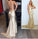 2024 Backless Sequin Mermaid Gold Long Custom Criss Cross Sleeveless Prom Dresses RS941
