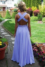 Load image into Gallery viewer, Pd426 Charming V-Neck Prom Dress Chiffon Prom Dress Backless A-Line Prom Dresses uk