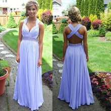 Load image into Gallery viewer, Pd426 Charming V-Neck Prom Dress Chiffon Prom Dress Backless A-Line Prom Dresses uk