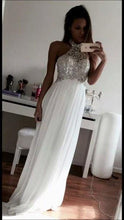 Load image into Gallery viewer, Gorgeous High Quality A-Line Sleeveless Beading Long Halter Chiffon Prom Dresses RS127