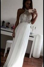 Load image into Gallery viewer, Gorgeous High Quality A-Line Sleeveless Beading Long Halter Chiffon Prom Dresses RS127
