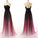 Long Sexy Gradient Ombre Sleeveless Black Navy Blue Chiffon A-Line Prom Dresses RS161