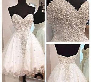 White Short Homecoming Gown Tulle Homecoming Gowns Ball Gown Sweetheart Party Dress RS915