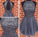 Sexy Backless Junior Short Open Back Halter Beads Tulle Gray Prom Dress Homecoming Dress RS956