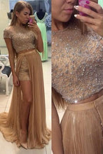 Load image into Gallery viewer, Pd12223 Charming Prom Dress O-Neck Prom Dress A-Line Chiffon Noble Two Pieces Prom Dresses uk