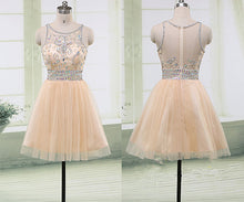 Load image into Gallery viewer, Short Prom Gown Champagne Homecoming Gowns 2024 Homecoming Dress RS908