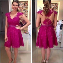 Load image into Gallery viewer, Homecoming Dresses Lace Homecoming Dress Fitted Homecoming Dress Short Prom Dress RS901