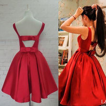 Load image into Gallery viewer, Red Homecoming Dresses Satin Homecoming Dress Party Dress Prom Gown Sweet 16 Dress RS890