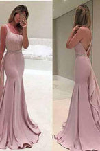 Load image into Gallery viewer, New Style One Shoulder Mermaid Special Occasion Dress Satin Real Made Prom Dresses RS934