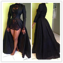 Load image into Gallery viewer, 2024 New Style Vintage Long Sleeve Sexy Black A-Line Lace High Neck Prom Dresses RS984