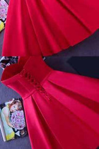 Strapless Red Knee-length Short Ribbon Prom Dress Homecoming Dress RS926