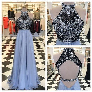 New Arrival Prom Dress Backless Prom Dresses 2024 Sexy Halter Prom Dress Long Evening Dress F17