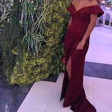 Load image into Gallery viewer, Stylish Off Shoulder Split- Front Red Long Prom/Evening Dress RS419