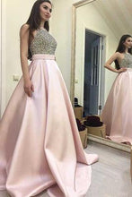 Load image into Gallery viewer, Halter Beaded A Line Prom Dress Fashion Prom Dress Sexy Custom Made Evening Dress RS121