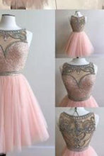 Load image into Gallery viewer, Tulle Short BeadS Cute Sleeveless Elegant Fashion Sexy Custom Made Homecoming Dresses RS436