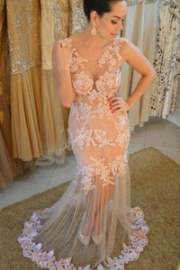 Charming Lace Real Made Prom Dresses Long Evening Dresses Prom Dresses On Sale L29