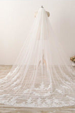Load image into Gallery viewer, 3M Long Embroidered Lace Appliques Tulle Cathedral Veil for Wedding Wedding Veil RS869