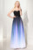 Elegant A Line Ombre Sweetheart Black Lace up Sleeveless Evening Prom Dresses RS578