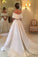 Simple Satin A-line Off the Shoulder Ivory Cheap Bridal Gown Wedding Dresses RS577