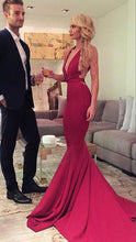 Load image into Gallery viewer, Sexy Red Mermaid Long Prom Dress Formal Evening Dress with Criss Criss Back RS731