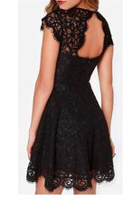 Load image into Gallery viewer, Black Lace Homecoming Dress Sweet 16 Dress Cute Backless Party Dresses for Teens RS90