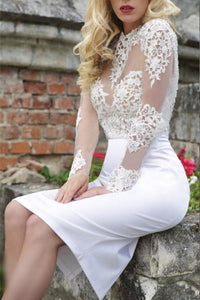 Homecoming Dress Lace Homecoming Dress Cute Homecoming Dress White Short Prom Dress RS913