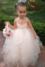 Load image into Gallery viewer, Princess Tulle Beading Spaghetti Straps Bowknot Flower Girl Dresses Lovely Tutu Dress RS777