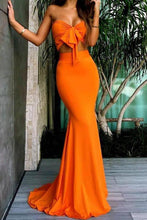 Load image into Gallery viewer, Orange Sweetheart Two Pieces Mermaid Sexy Long Bridesmaid Dresses Prom Dresses RS321