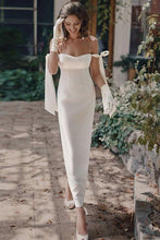 Load image into Gallery viewer, Chic Sheath Length Illusion Wedding Dress Simple Vintage Bridal Gowns
