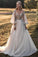 A-Line Long Sleeve Lace Appliques Tulle Wedding Dresses