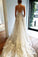 Sexy Tulle V-neck See-through Applique Beach Long Spaghetti Straps Wedding Dress
