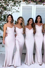 Load image into Gallery viewer, Mermaid Spaghetti Straps Simple Satin Sweetheart Cheap Bridesmaid Dresses uk PW364
