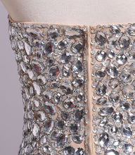 Load image into Gallery viewer, Sexy Mermaid Rhinestone Sweetheart Chiffon Sleeveless Slit Long Prom Dresses RS172