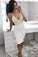 Mermaid Spaghetti Straps V Neck Ivory Beads Short Prom Dress Homecoming Dresses RS855