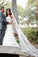 Alencon Lace Edged Cathedral Length Tulle Bridal Veil Wedding Wedding Veil RS868