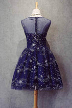 Load image into Gallery viewer, A Line Knee Length Beading Royal Blue Homecoming Dresses Short Bling Prom Dresses RS627